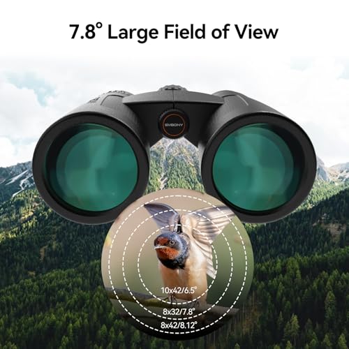 SVBONY Upgraded SV202 8x32 Binoculars for Birdwatching, Lightweight ED Lens | Extra-Low Dispersion, Clearer in Low Light, 7.8° Wide View Angle, Waterproof, Long Eye Relief, Compact Binoculars for Adults - size: 8x32mm
