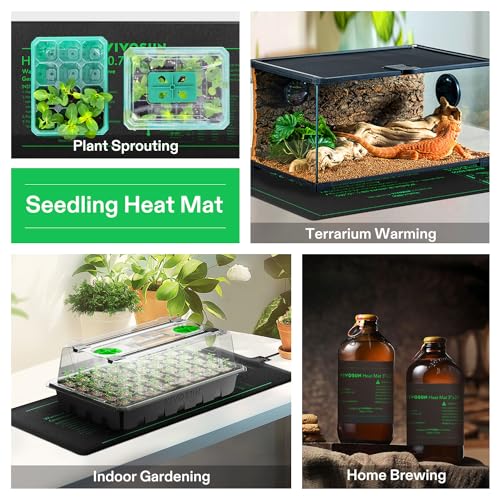 VIVOSUN 48" x 20.75" Seedling Heat Mat and Digital Thermostat Combo Set | UL & MET-Certified Warm Hydroponic Heating Pad for Germination, Indoor Gardening, Greenhouse - size: 48"x20.75"