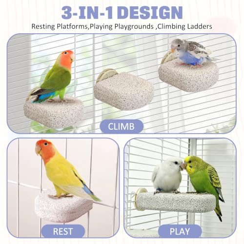 BNOSDM 6 Pcs Bird Beak Grinding Stone Calcium Parrot Perch Stand 2.8*2.6in - color: 6 Pcs- White (M)