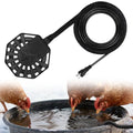 Apipi 250W Submersible Chicken Waterer Heater- Thermostatic Control Deicer for Max 25 Gals Water Capacity, Energy-Saving Rust-Proof Chicken Coop Poultry Water Heaters for Duck Goose Bird Livestock