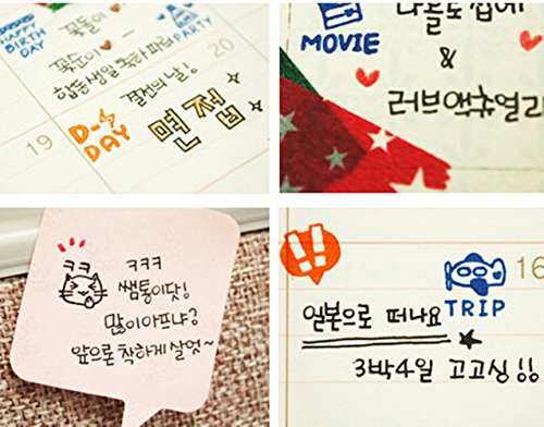 Diary Stamp Set,Wooden Rubber Signet for Children DIY Scrapbooking Card Making(25pcs,Happy Life) - color: Happy Lives(25pcs)