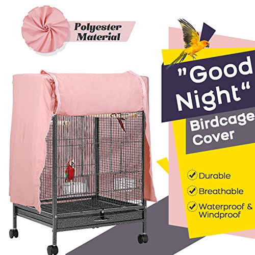 QBLEEV Birdcage Cover, Breathable Night Cover for Bird Cages, Parrot Cage Cover Shade Pet Universal Blackout Windproof Light-Proof Sleep Reduces Distractions Night Accessories Cloth Without Cage
