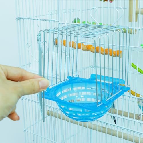 4 Pack Bird Hatching Nest Canary Cage Breeding Nest Parrot Shelter Bowl Pearl breeding Box with Barbed Wire Partition