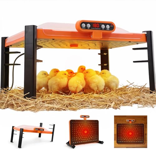 11 x 15 Chick Brooder Plate & Chicken Coop Heater, Smart Display | Temperature Display, Adjustable Height, Memory Function, Overheat Protection for Safety, 150W Energy Efficient