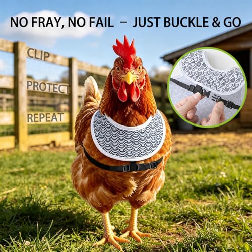 Chicken Saddles 3 Pack with Buckle Straps - Adjustable Hen Aprons for Hens, Secure & Easy-On Chicken Vest for Broody Molting Chickens, Feather Protection Armor(Lattice) - color: Lattice