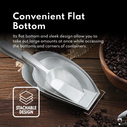 New Star Foodservice Cast Aluminum Flat Bottom Utility Scoop, 1oz, Extra Small Size, Silver, Hand Wash Only - size: 1-Ounce