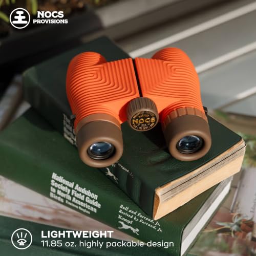 Nocs Provisions Standard Issue 10x25 Binoculars, Waterproof, Bird Watching | 10X Magnification, Bak4 Prism, Wide View Multi-Coated Lenses, Hiking & Backpacking, Adults & kids - color: Sacrodes Red, size: 10x25