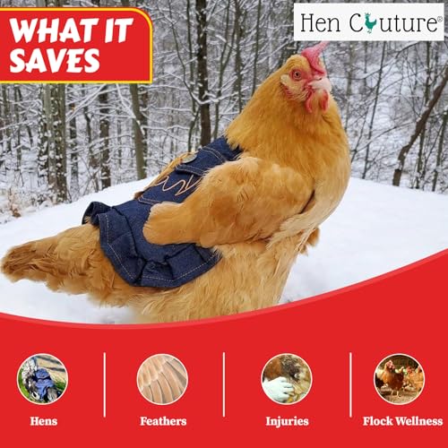 My Favorite Chicken Hen Saddle Denim Standard | Chicken Back Protector, Chicken Apron Jacket, Durable, Comfortable