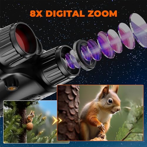 4K Night Vision Binoculars with Camera, 36MP Full Color Night Vision Goggles, 1314FT IR Night Vision, 3.2" Screen, Photo & 4K Video Recording for Bird Watching Camping Outdoor Exploration