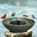 Solar Fountain Bird Bath for Outside, 12.5" Outdoor Green Birdbath Bowl Fountain with 6 Nozzles Freestanding Ground Bird Playing Bowl for Garden/Patio/Yard/Balconies and Lawns Decor