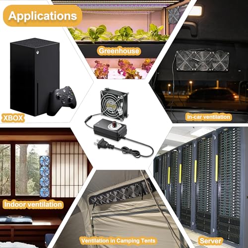 80mm x 25mm DC 12V Cooling Fan,AC 100V-240V Speed Control | Dual Ball Bearings,Brushless Fan for Cabinet Computer Case Chassis Server Workstation Amplifier Xbox Pet Box Cooling - style: 3.15inx1in