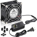GDSTIME 80mm Small Computer Fan with AC Plug, 120V 110V Speed Controller | Dual Ball Bearing, Adjustable Speed, for DIY Cooling Ventilation Exhaust Projects, 8038 - size: 8038 w/ Speed Controller