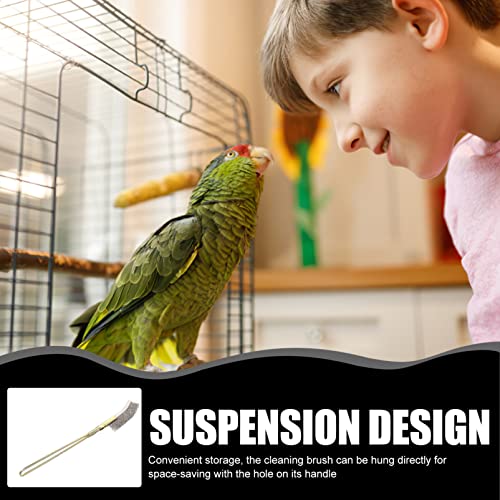 Abaodam 6 pcs Handle Bird Cage Cleaning Brush Pet Cage Cleaning Accessory Parrot Bird Droppings Wire Brush Scraper Tool Supplies