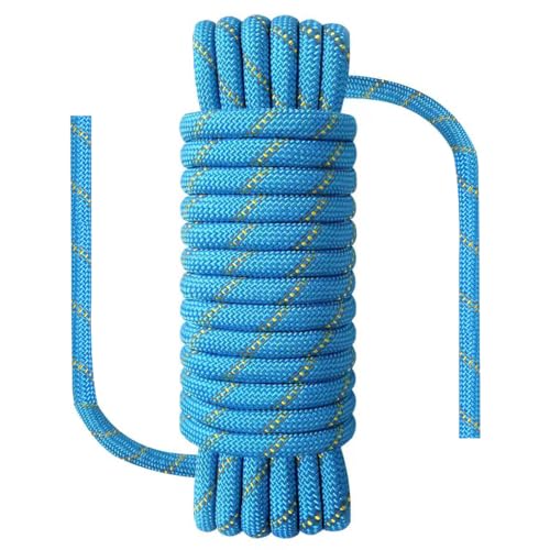 Climbing Rope, Waterproof Anti-Freezing Static Rope, Reflective, Floating, for Climbing, Arborist, Rappelling, Swing, Boating, Marine, Rafting and Caving - color: Blue, size: 3/8" x 16'
