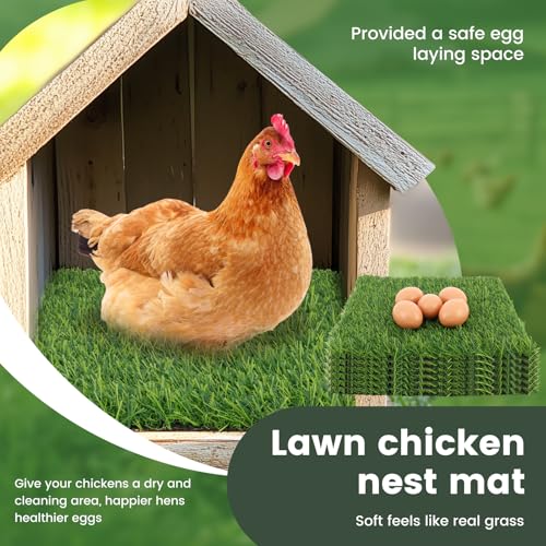 6 Pack Nesting Box Pads - Nesting Pads for Chicken Accessories, 12"x 12" Washable Reusable Chicken Nest Liners for Laying Eggs, Chicken Supplies (Green) - color: Green
