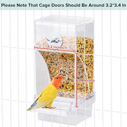 lemtrflo No Mess Bird Feeder Water Dispenser Set, Bird Feeder for Cage | Cage Accessories for Parrot, Finches, Budgies and Canaries - color: blue