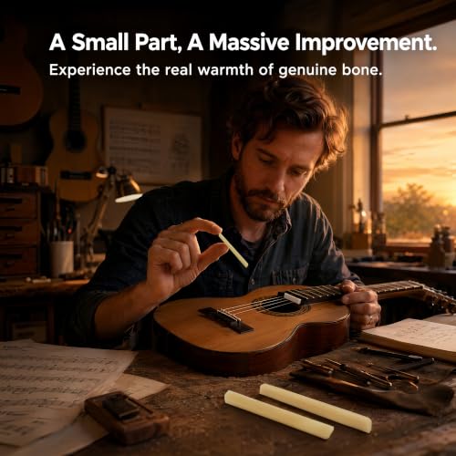 Miwayer 6 String Classical Guitar Unbleached Bone Saddle, Guitar Bridge Saddles, Cut from Whole Bones, 80x3x9mm (6 String Classical Saddle 80mm 2 Pack) - color: 6 String Classical Saddle 80mm 2 Pack