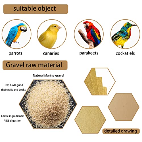 Hamiledyi 12 PCS Bird Gravel Paper Special Sea Sand Liner for Page Parrot Cage Gravel Paper Mat 17x11 Inches Disposable Cushion Pads for Bird Parakeet Budgie