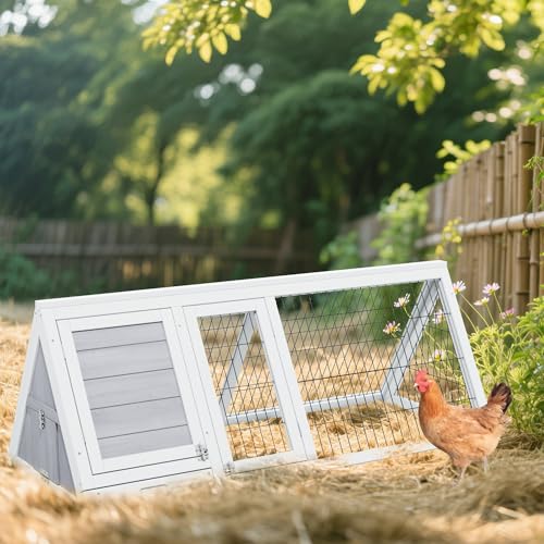 Chicken Coop for 2 Chickens Rabbit Hutch Quail Coop | Ventilated Wire Mesh, 3 Access Doors, Portable Playpen Run, Indoor Outdoor Use for Ducks, Chicks & Small Poultry Pets