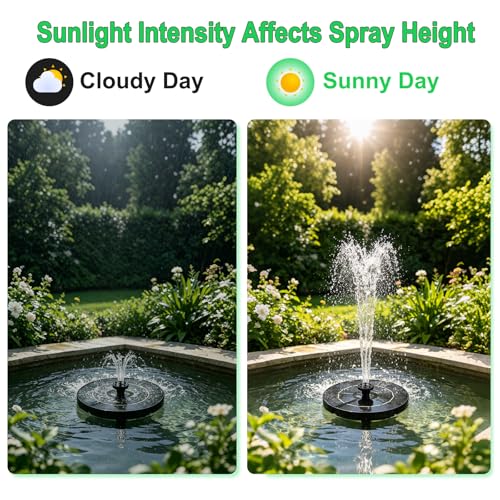 Solar Fountain for Bird Bath, 3.5W Floating Solar Water Fountain with 6 Spray Nozzles & 4 Fixing Rods, Upgraded Solar Water Fountain for Garden, Patio, Pond, Pool and Outdoor Water Features - color: 3.5w Solar Fountain
