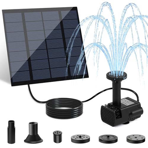 Yeomi Solar Pump for Fountain, 1.8W Outdoor Solar Water Pump with Separate Solar Panel & 9.84Ft Cable, Built-in Filter, Solar Water Fountain for Garden Patio Pond Decoration - color: 1.8w Solar Fountain Pump Kit
