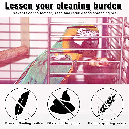 Shappy Large Bird Cage Seed Catcher,Bird Cage Cover Net Skirt Guard,Adjustable Soft Airy Mesh Net for Parrot Parakeet Macaw(118 x 15 Inch/ 300 x 37 cm,Light Pink) - color: Light Pink, size: 118 x 15 Inch/ 300 x 37 cm