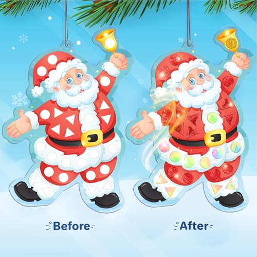 Imagimake Mirror Mosaic - Christmas, 10 Templates, Foil Stickers | DIY Holiday Craft Activity for Kids, Screen-Free Creative Play, Christmas Gift for Girls & Boys Ages 3,4,5,6,7,8 Years Old - style: 5. Christmas
