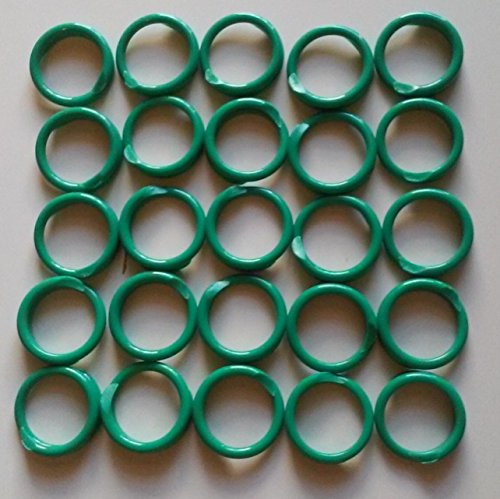 100 GREEN Poultry Spiral ID Leg Bands Standard Size 11 Chicken 11/16" One Color