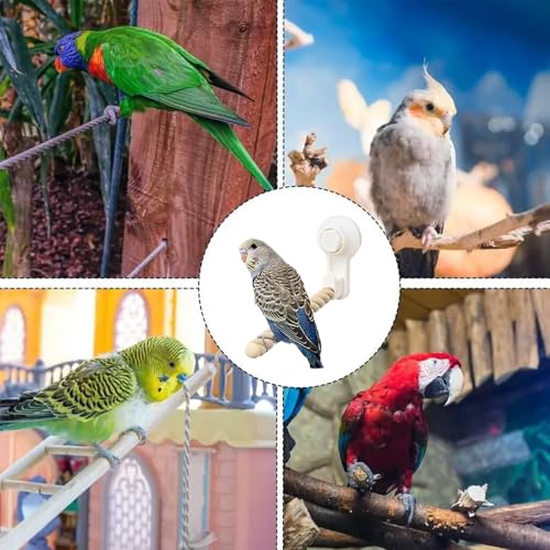1 PCS Bird Stands for Parrots ，Perch Cockatiel Parakeets, Movable Bird Perch Stand with Suction Cup,Grinding Stick Training Toys for Small and Medium Birds(Twist Grain)