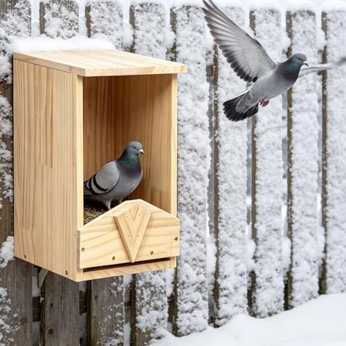 Handcrafted Mourning Dove Bird House – Outdoor Solid Wood Nesting Box with Predator Guard, Easy to Mount for Backyard Garden Patio