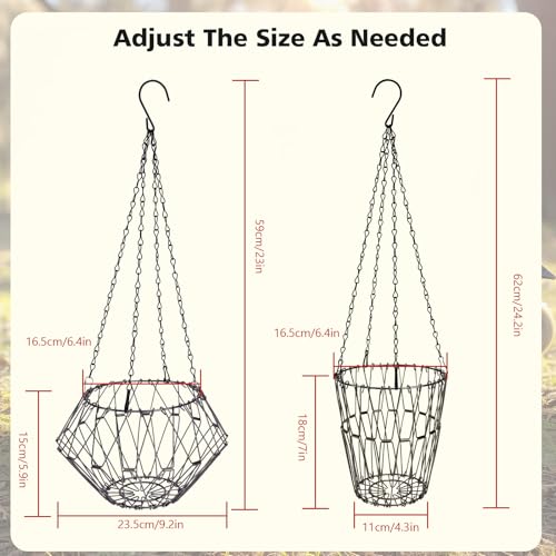Hanging Chicken Feeder 6.5in, Foldable Poultry Treat Dispenser Ball | Chicken Enrichment Toys With 17in Hanging Chain, Poultry Feeding Equipment Rat Proof for Chicken/ Hens/ Duck/ Rabbits Coop - size: 2 Pack