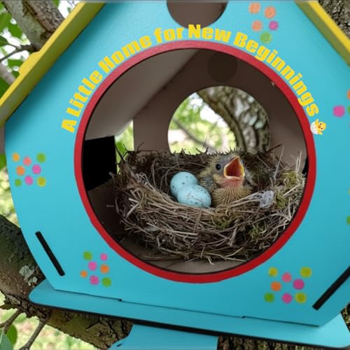 BAGJI TOYS Bird House Kits for Kids Ages 4-8, Wooden DIY Birdhouse Kit, Outdoor Woodworking Crafts Freestyle Painting, Bird Houses for Outside with Paints & Brushes, Boy Girl Gift Christmas