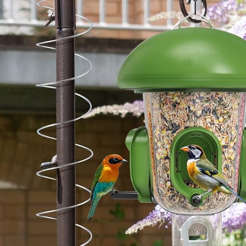 2 PCS Squirrel Baffles Squirrel Guard for Bird Feeders, Squirrel Spring Barriers Squirrel Deterrent Coil Protects Outdoor Bird Feeder Poles - size: 2PC
