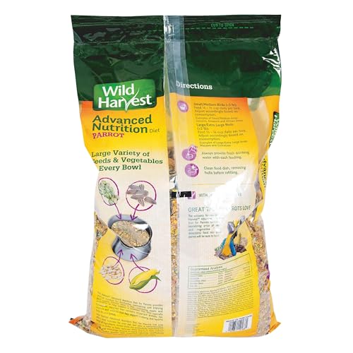 Wild Harvest Advanced Nutrition Parrot 8 Pounds, Seed, Grain and Vegetable Mix (Pack of 2) - size: 8 Pound (Pack of 2)