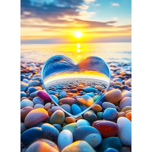 300 Piece Puzzles for Adult, Beach Love Pebbles Jigsaw Puzzles - style: Love Cobblestone
