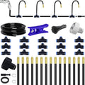 49.21Ft Drip Irrigation Kit System, 360° Bendable Garden Irrigation System | Adjustable Automatic Watering Misting System with 15 Nozzles for Greenhouse, Yard, Lawn, Plant , 5/16" Tubing - size: 49.21Ft
