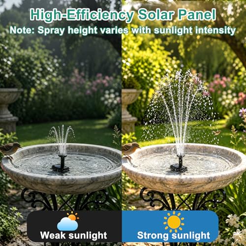 2W Solar Fountain for Bird Bath, Solar Powered Water Fountain - color: 2w Solar Fountain Pump