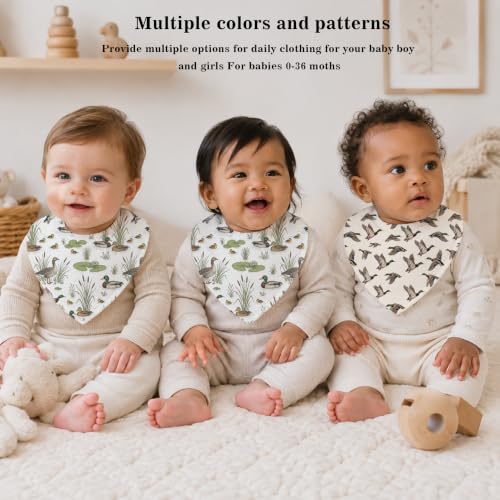 Baby Organic Cotton Teething Cloth Newborn Baby Burp Cloth Bandana Drool Cloth for Drooling Cotton Baby Gifts - color: Mallard Duck