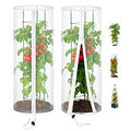2PCS Garden Netting Plant Cover for Round Tomato Cage 59"x17" | Insect Bird Barrier, With Zipper and Drawstring, Tomato Planter Trellis Netting, For Vegetable Fruit Flower Protector