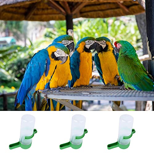 4 Pcs Bebederos para Pajaritos Parakeet Water Dispenser Automatic No Leak | Durable plastic no-leak design for cockatiel budgie lovebird parrot cage. Auto waterer, transparent shell, easy clamp mount.