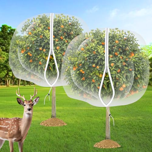 2PCS Large Fruit Tree Netting with Drawstring and Zipper, 6 x 6.6FT Blueberry Bush Netting Cover, Garden Bird Netting Plant Cover for Protect Plant Fruit Flower from Birds, Bugs, Cicadas, Insects - color: 2pcs-6.6x6ft