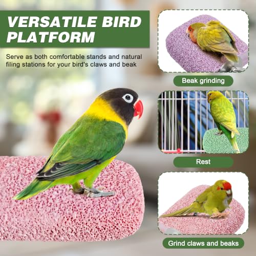 6 PCS Bird Beak Grinding Stone, Bird Perches, Nail Trimming Stick (Short) | For Small Medium Cockatiel Lovebird Finch Chinchillas Hamsters, Climbing Ledge, Grinding Claws and Beaks, Playful Design - size: Short