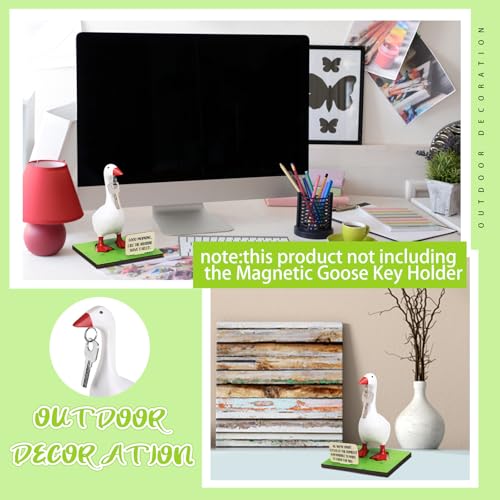 Relaxweex 10 Pcs Magnetic Goose Key Holder Wooden Base with Interchangeable Signs Writable Signs Chalk Accessories for Magnetic Key Holder Cute Resin Statue Decor(Goose Not Included) (Lovely) - style: Lovely