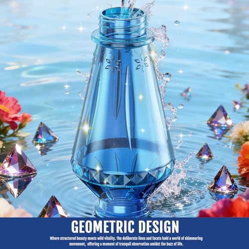 Birdream Hummingbird Feeders for Outdoors, 25oz Glass Hummingbird Feeder with Perch & 5 Bee Guard Feeding Ports, Leak Proof, Includes Ant Moat and Cleaning Brush, Gift for Women Mom, Blue - color: Blue
