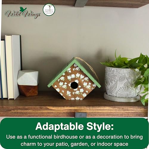 Wild Wings Decorative Wren House Springwood Daisy, Green - style: Springwood Daisy