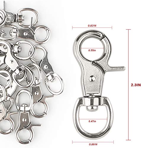 30PCS Trigger Snap Hooks,360 Degree Heavy Duty Snaps Swivel Lobster Clasps,Swivel Claw Clips for Pet Cages,Dog Leash,Camera Straps,Snap Hook Purse - color: Silver-30pcs