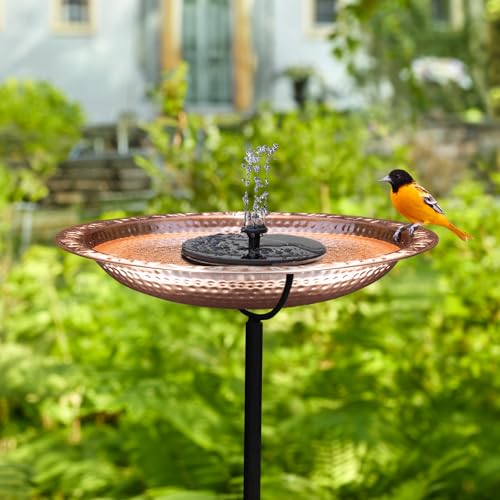 Good Directions Polished Copper Bird Bath with Fountain on Garden Pole 18" - style: Polished w/ Fountain