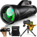 12x60 Monocular Telescope High Powered with Smartphone Adapter Tripod and Portable Bag, Larger Vision Monoculars for Adults with BAK4 Prism & FMC Lens, Suitable for Bird Watching Hiking Travel - color: Black Monocular