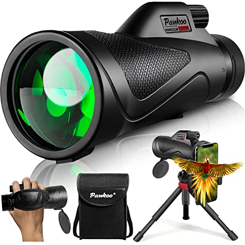 12x60 Monocular Telescope High Powered with Smartphone Adapter Tripod and Portable Bag, Larger Vision Monoculars for Adults with BAK4 Prism & FMC Lens, Suitable for Bird Watching Hiking Travel - color: Black Monocular