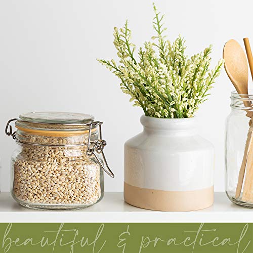 Glass Jar with Airtight Lid 16 oz | Food Storage Jar, Wide Mouth, Leak Proof Kitchen Canister - size: 16 oz